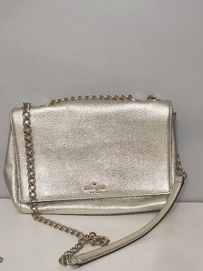 kate spade Metallic Light Gold Leather Chain Shoulder Bag